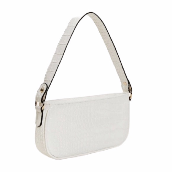 White Croc embossed baguette bag - Picture 5 of 5